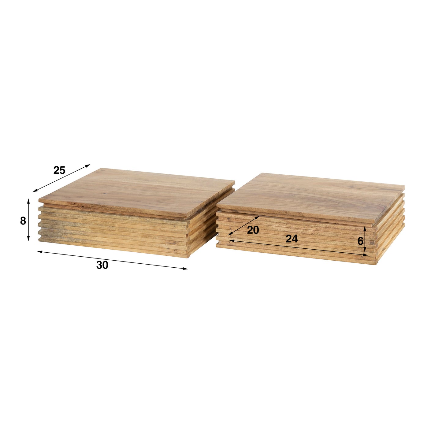 Nachttisch – 30×25×8 cm – Massiv Akazie | Modell N0015