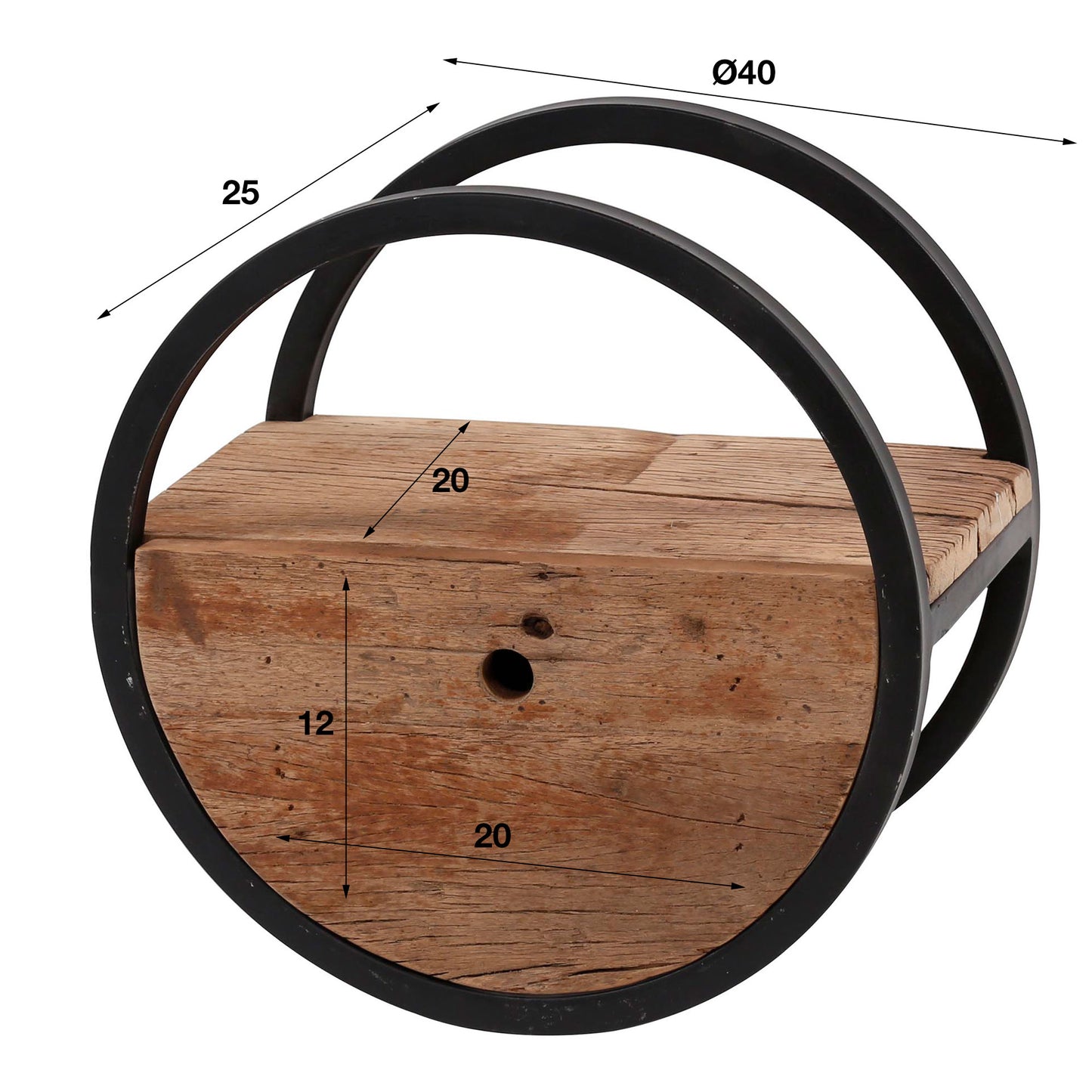 Wandregal – 40×25×40 cm – Robustes Hartholz | Modell N0023