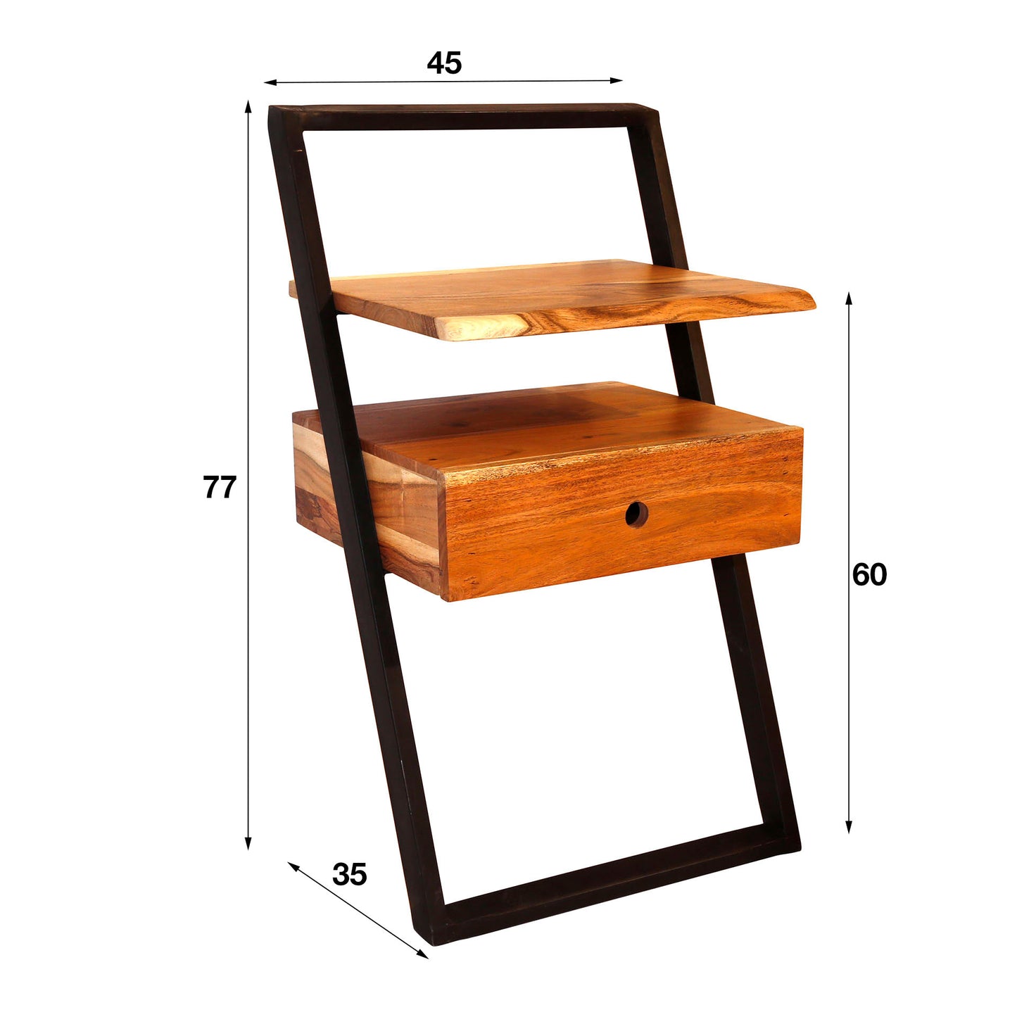 Nachttisch – 45×35×77 cm – Massiv Akazie | Modell N0053