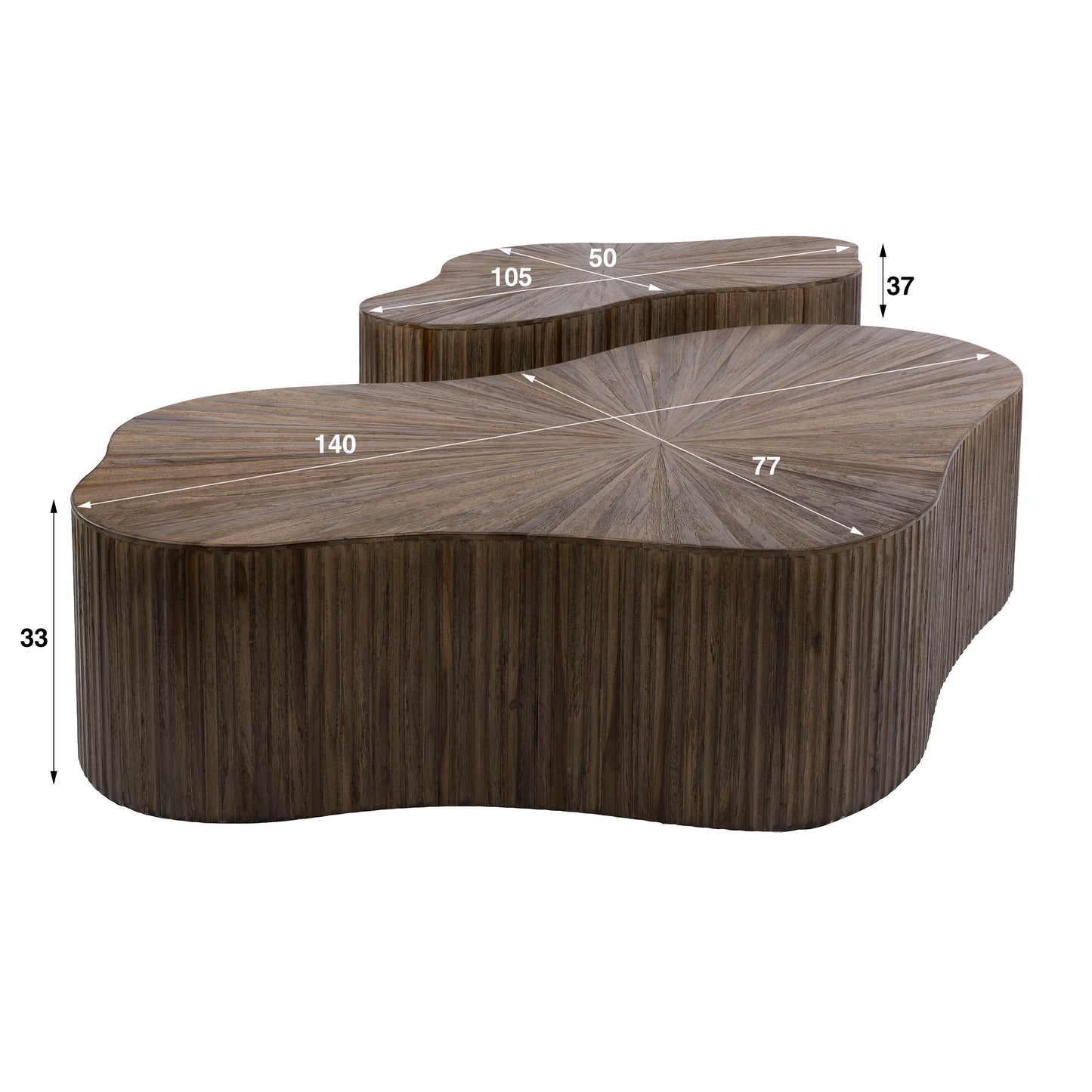 Couchtisch – 140×77×33 cm – Massiv Teak Espresso | Modell N0114