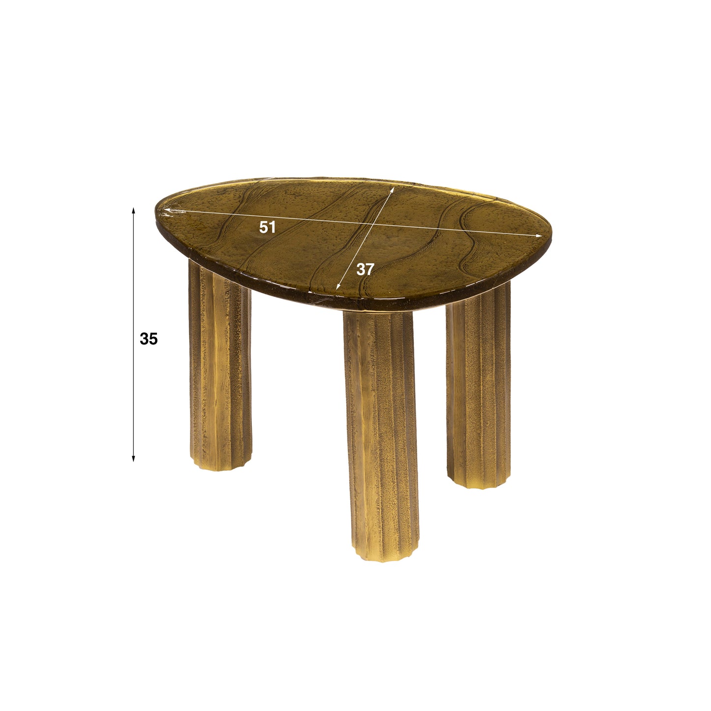 Couchtisch – 51×37×35 cm – Antikkupfer | Modell N0177