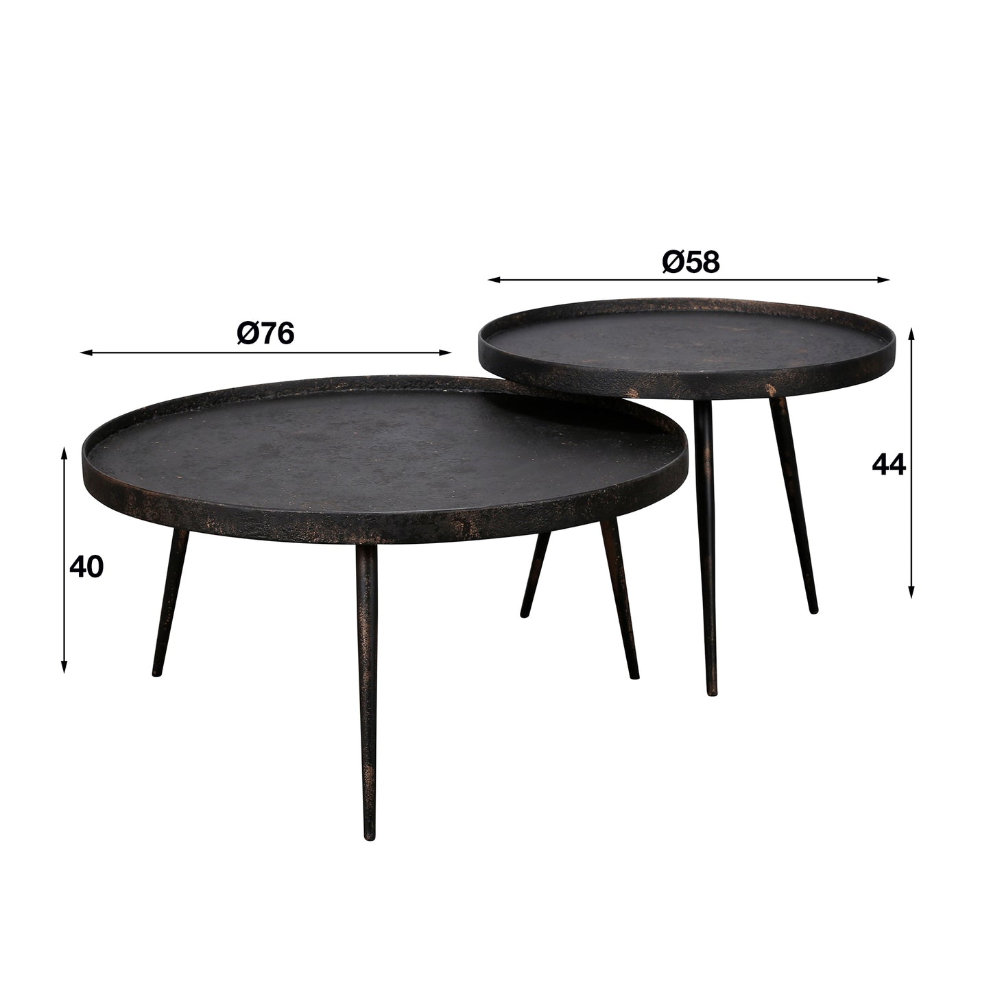 Couchtisch – rund – 76×76×40 cm – Grau | Modell N0186