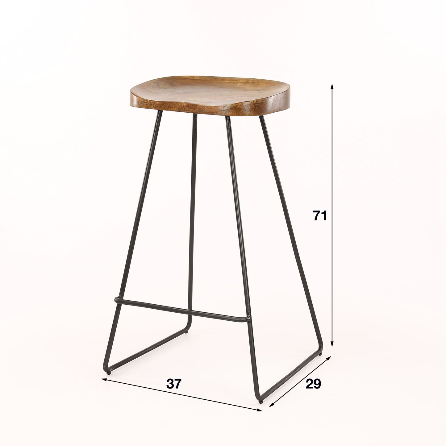 Barstuhl – 4-er pack – 37×29×71 cm – Massiv Akazie | Modell N0202