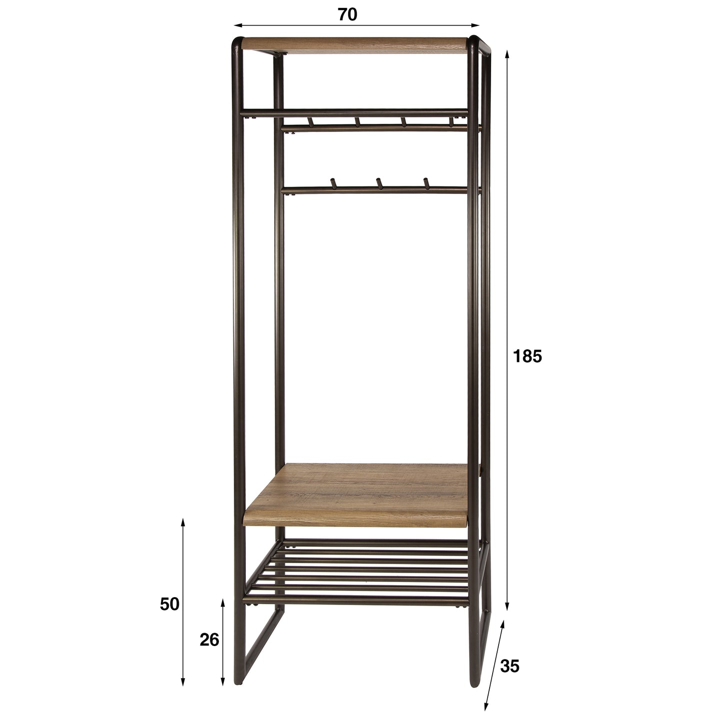Wohnaccessoir – 70×35×185 cm – Drift brown | Modell N0211