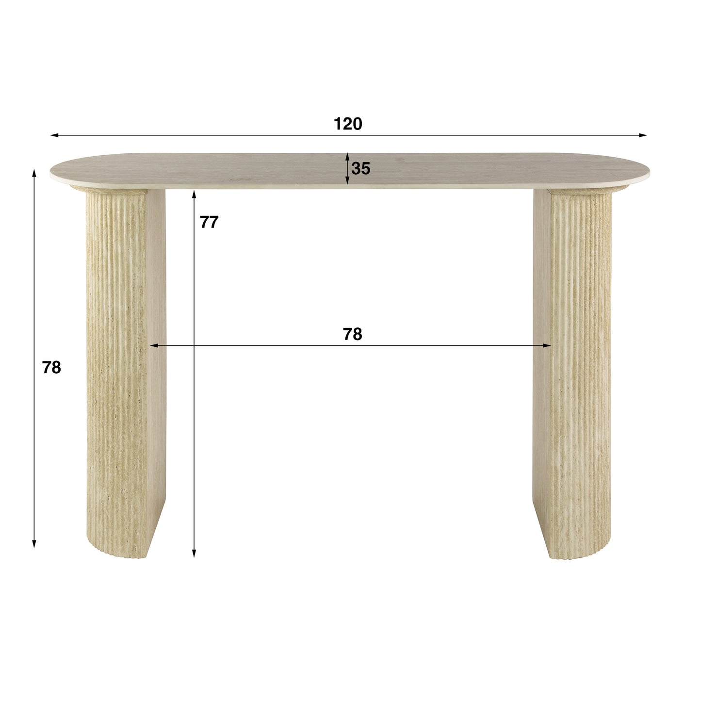 Schminktisch – 120×35×78 cm – Keramik travertin | Modell N0270