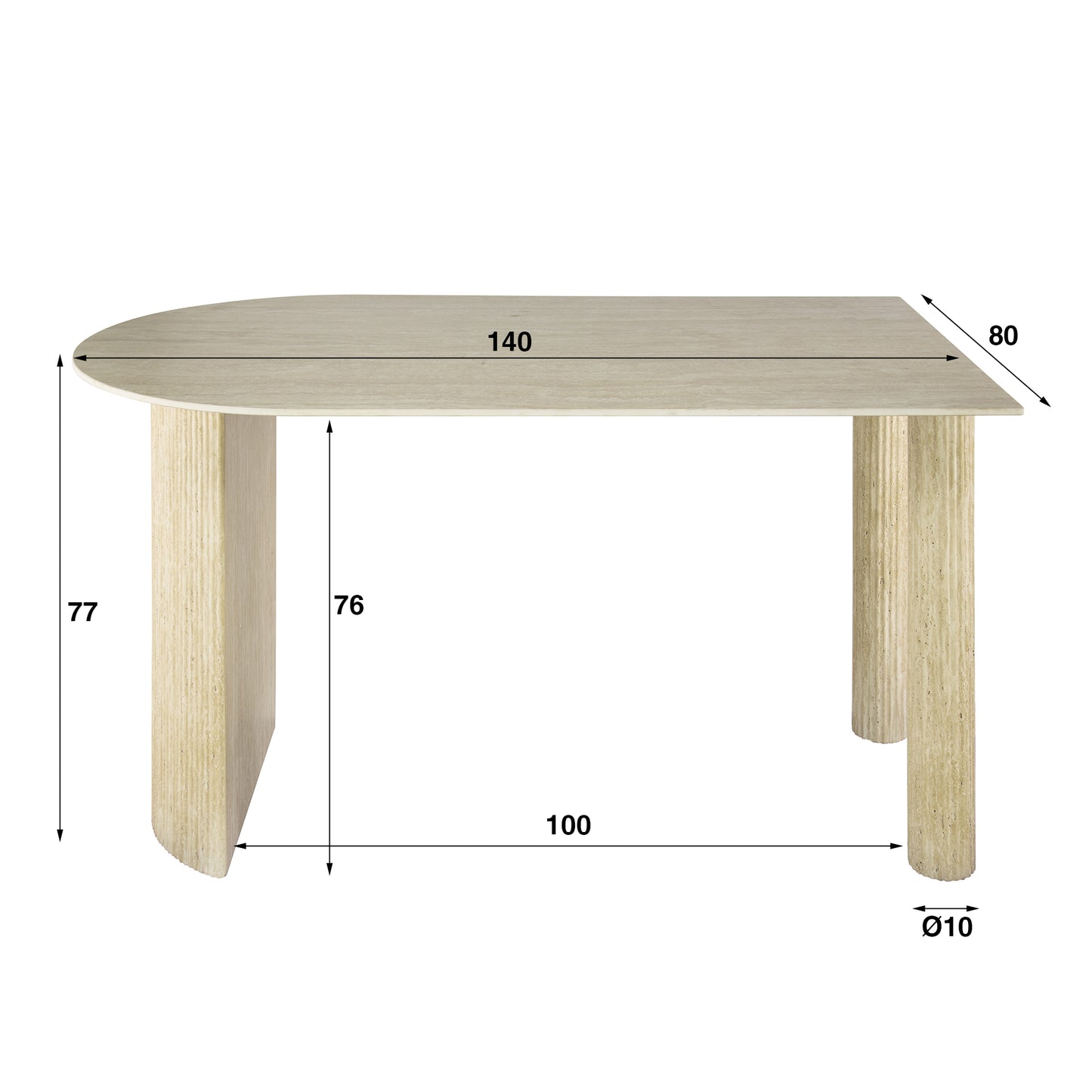 Esstisch – 140×80×77 cm – Keramik travertin | Modell N0272