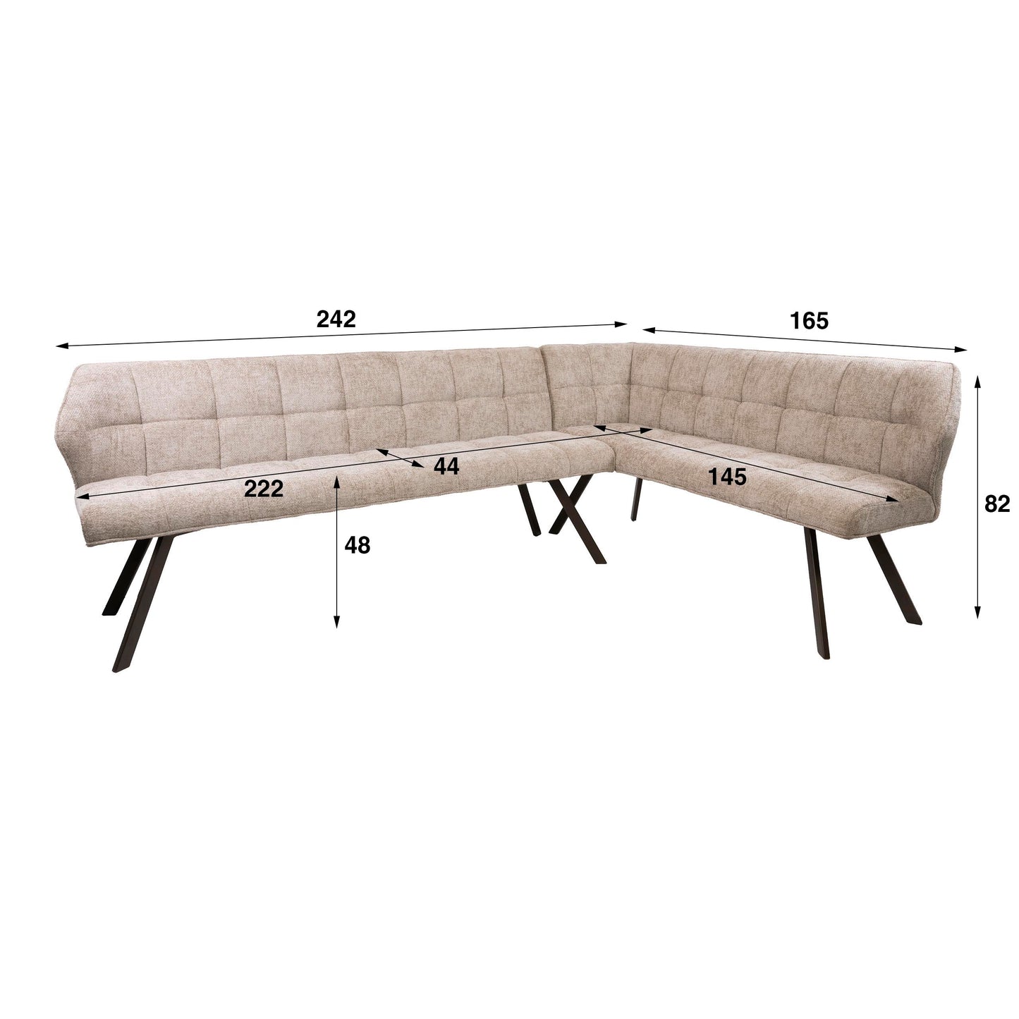 Esszimmerbank – 242×165×82 cm – Hoven sand - braun | Modell N0281