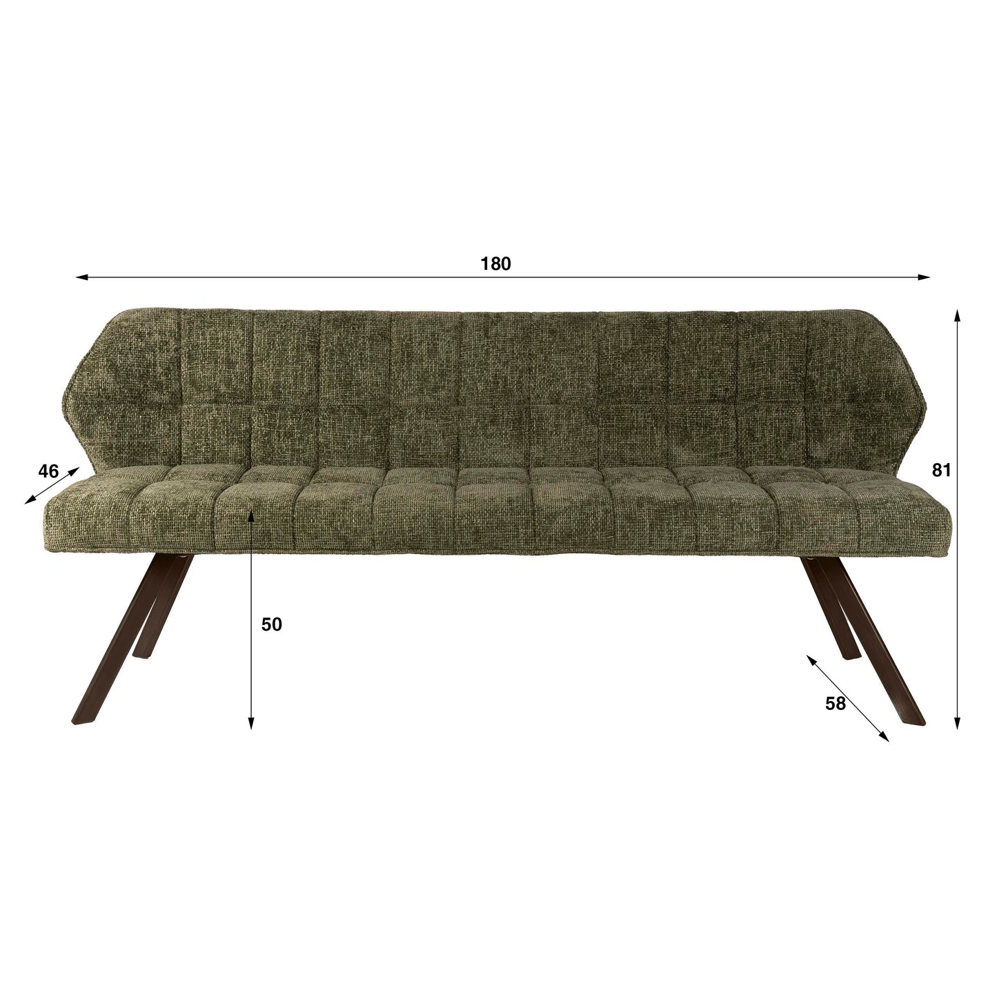 Esszimmerbank – 180×58×81 cm – Velours anthrazit | Modell N0284