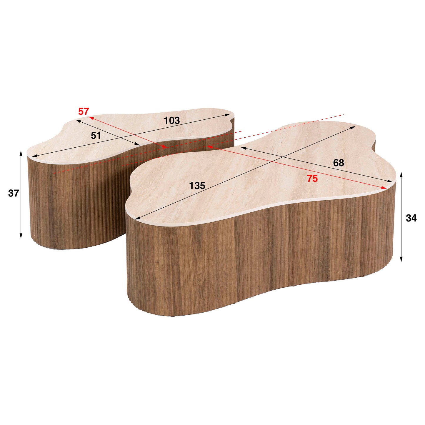 Couchtisch – 135×75×34 cm – 3D Keramik Taj Mahal | Modell N0323