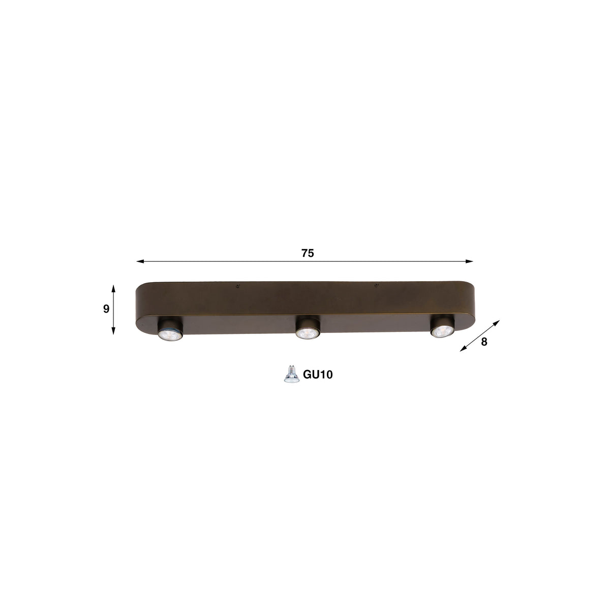Deckenleuchte – 75×8×9 cm – Sienna braun | Modell N0349