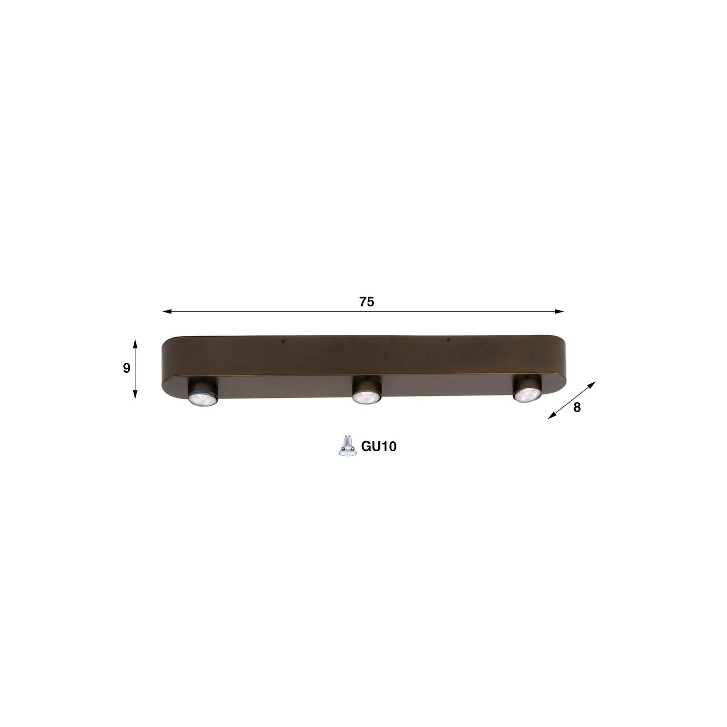 Deckenleuchte – 75×8×9 cm – Sienna braun | Modell N0349