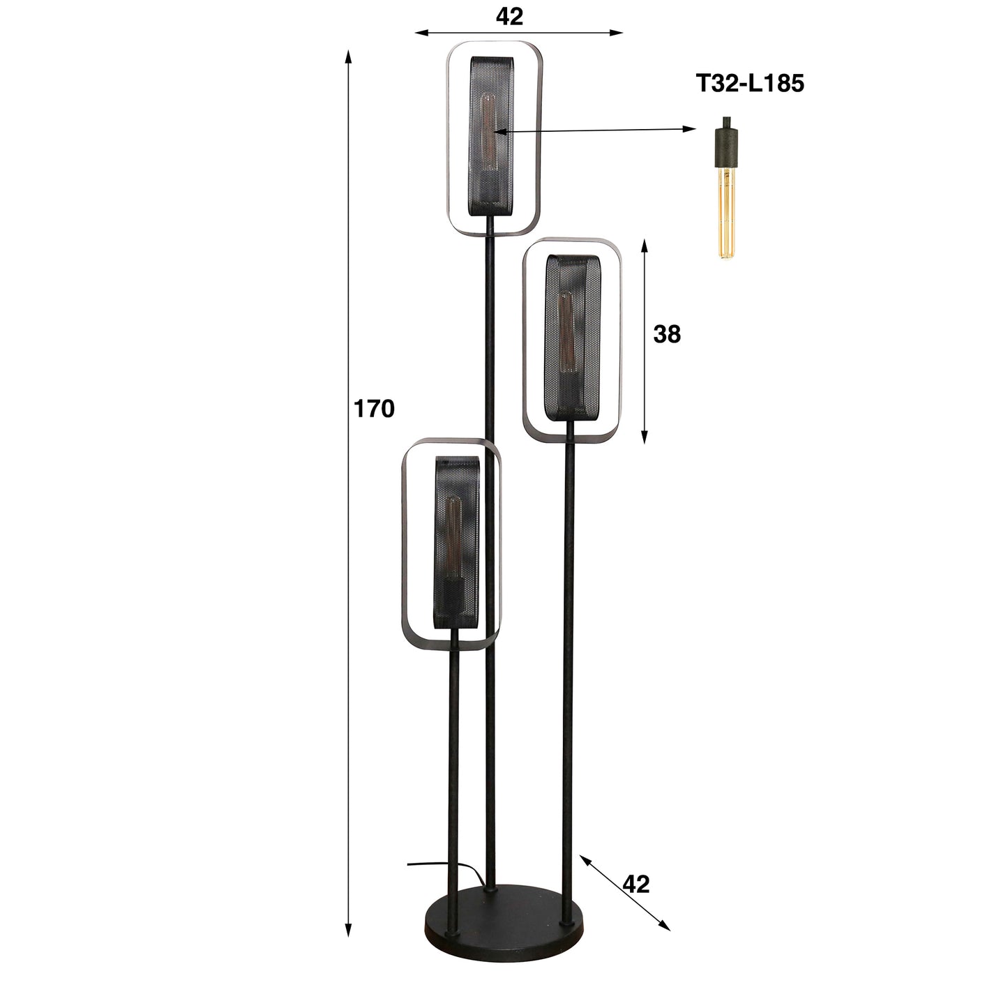 Stehleuchte – 42×42×170 cm – Beige | Modell N0461