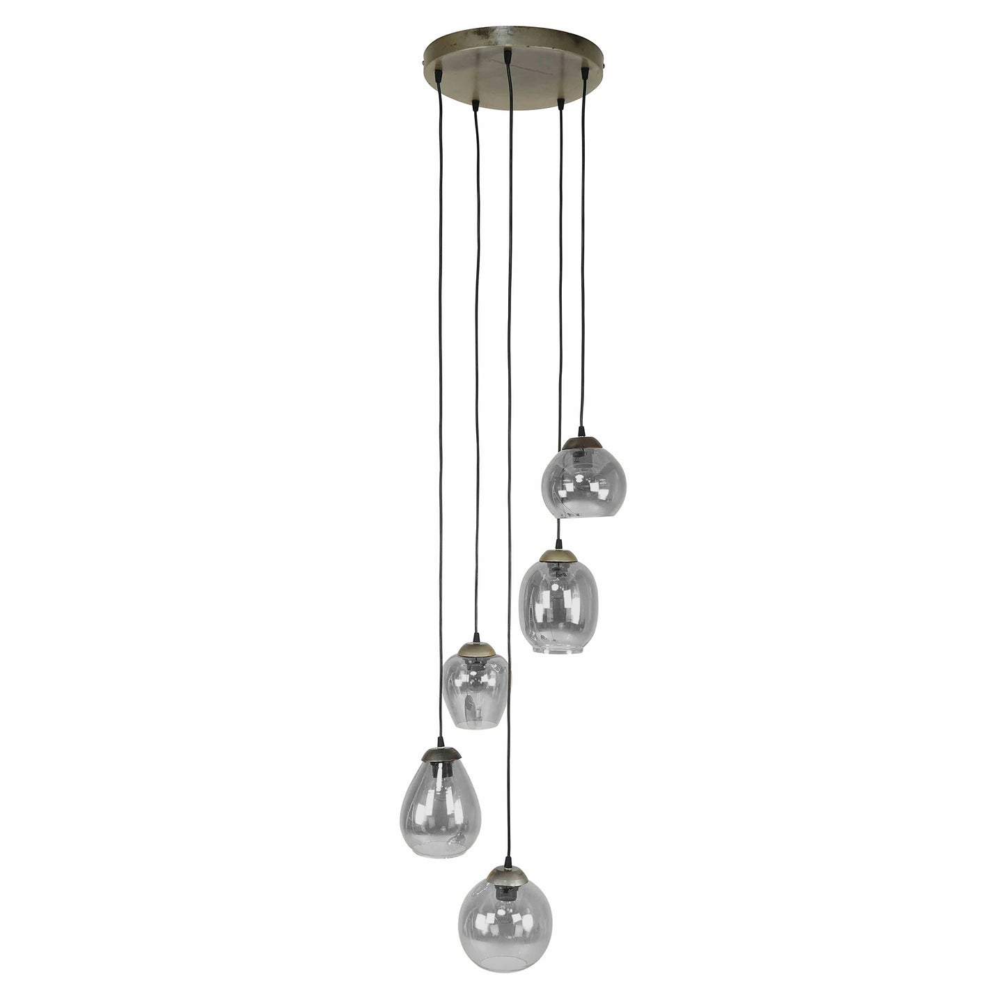 Pendelleuchte – 43×43×150 cm – Amberfarbenes Glas | Modell N0469