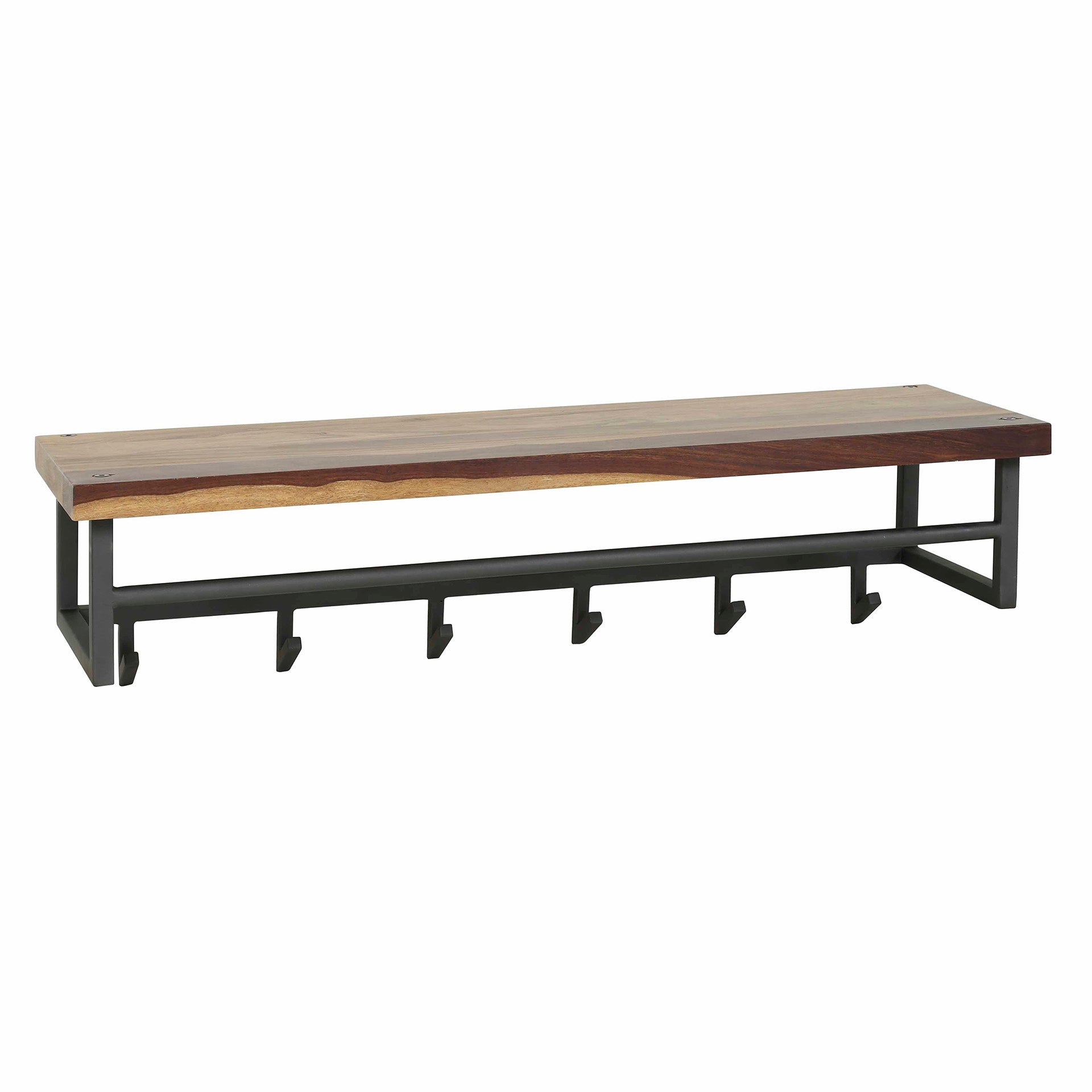 Garderobe – hutablage 6 haken – 100×30×27 cm – Massiv Saja | Modell N0001