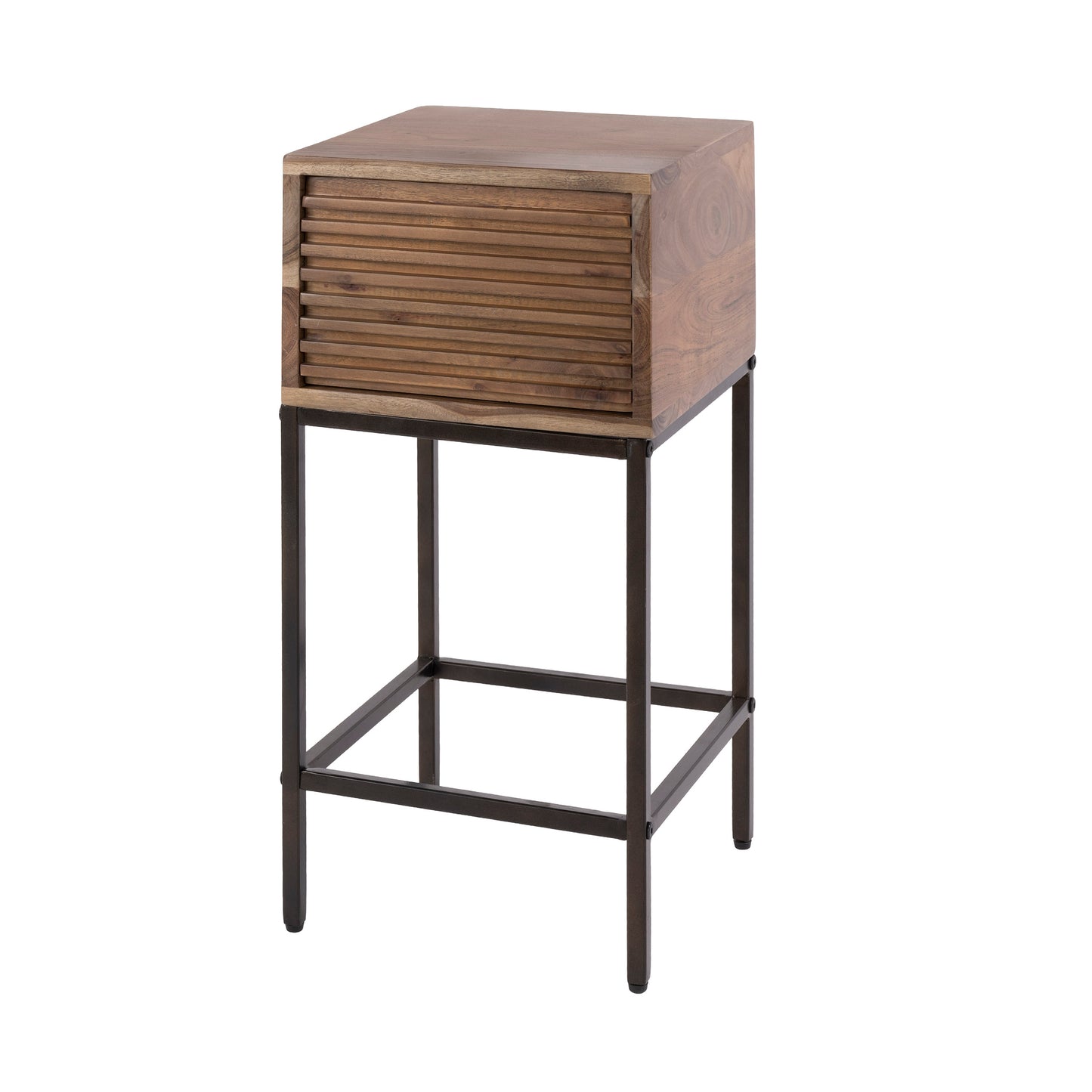 Nachttisch – 30×30×60 cm – Massiv Akazie braun | Modell N0007