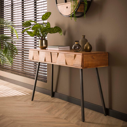 Schminktisch – 120×42×77 cm – Massiv Akazie | Modell N0010