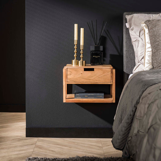 Nachttisch – 39×25×27 cm – Massiv Akazie | Modell N0011