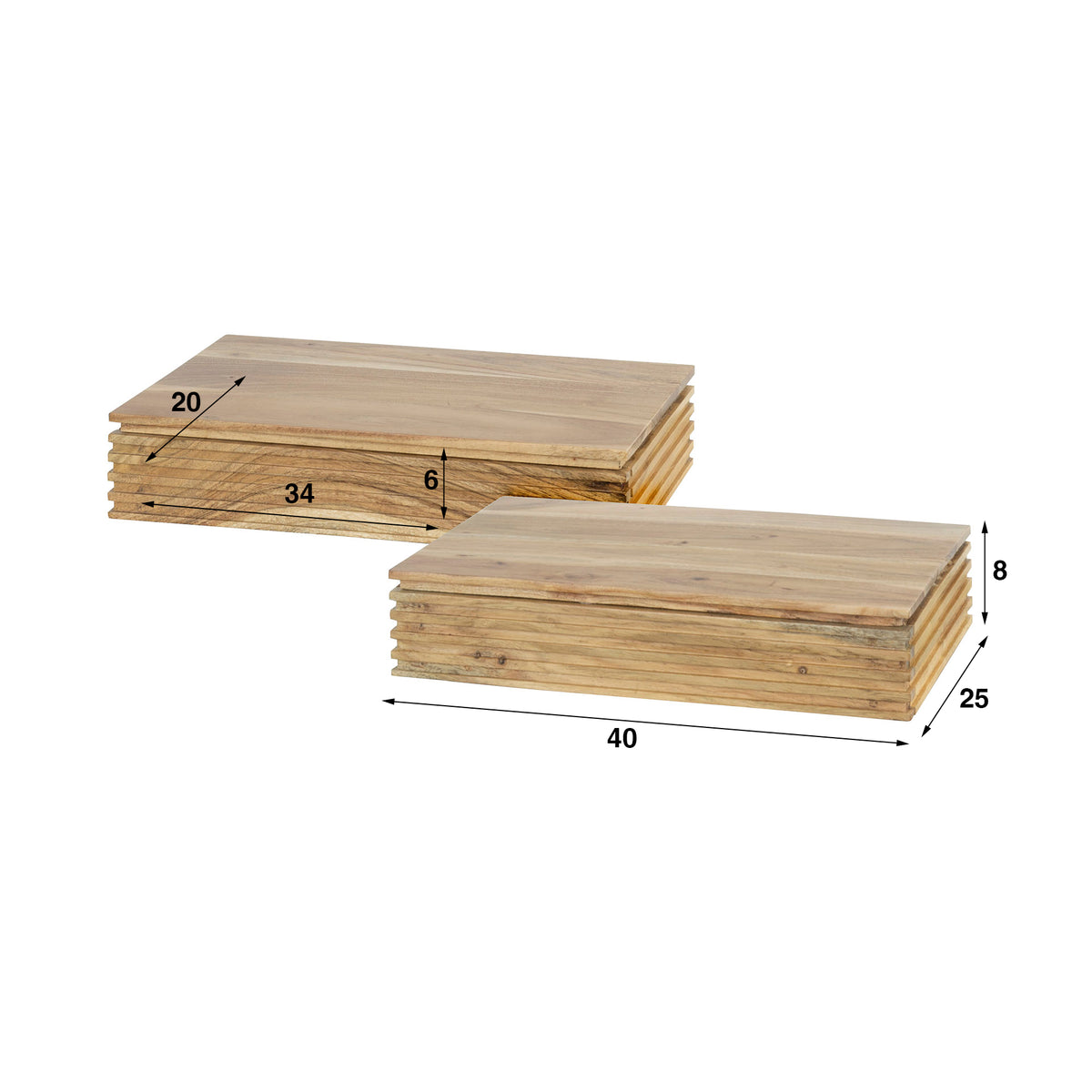 Nachttisch – 40×25×8 cm – Massiv Akazie | Modell N0016