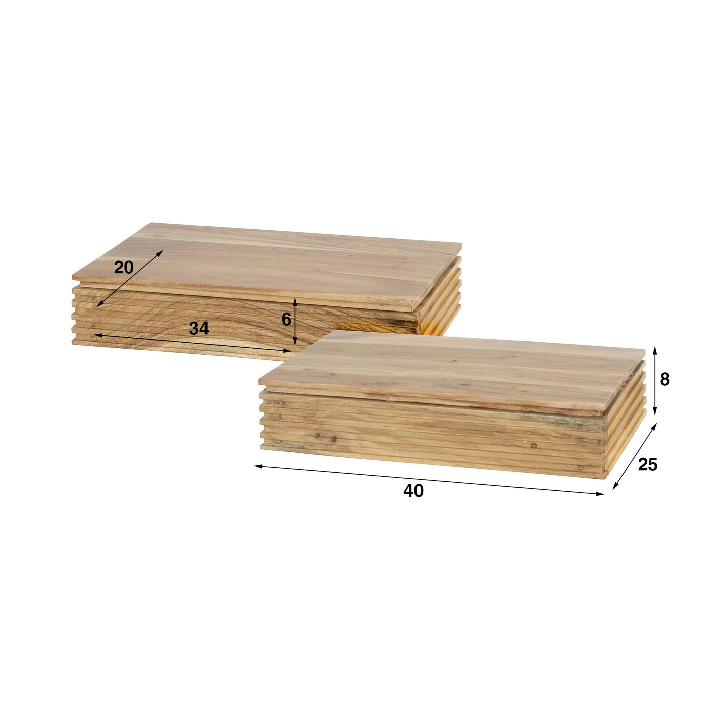 Nachttisch – 40×25×8 cm – Massiv Akazie | Modell N0016