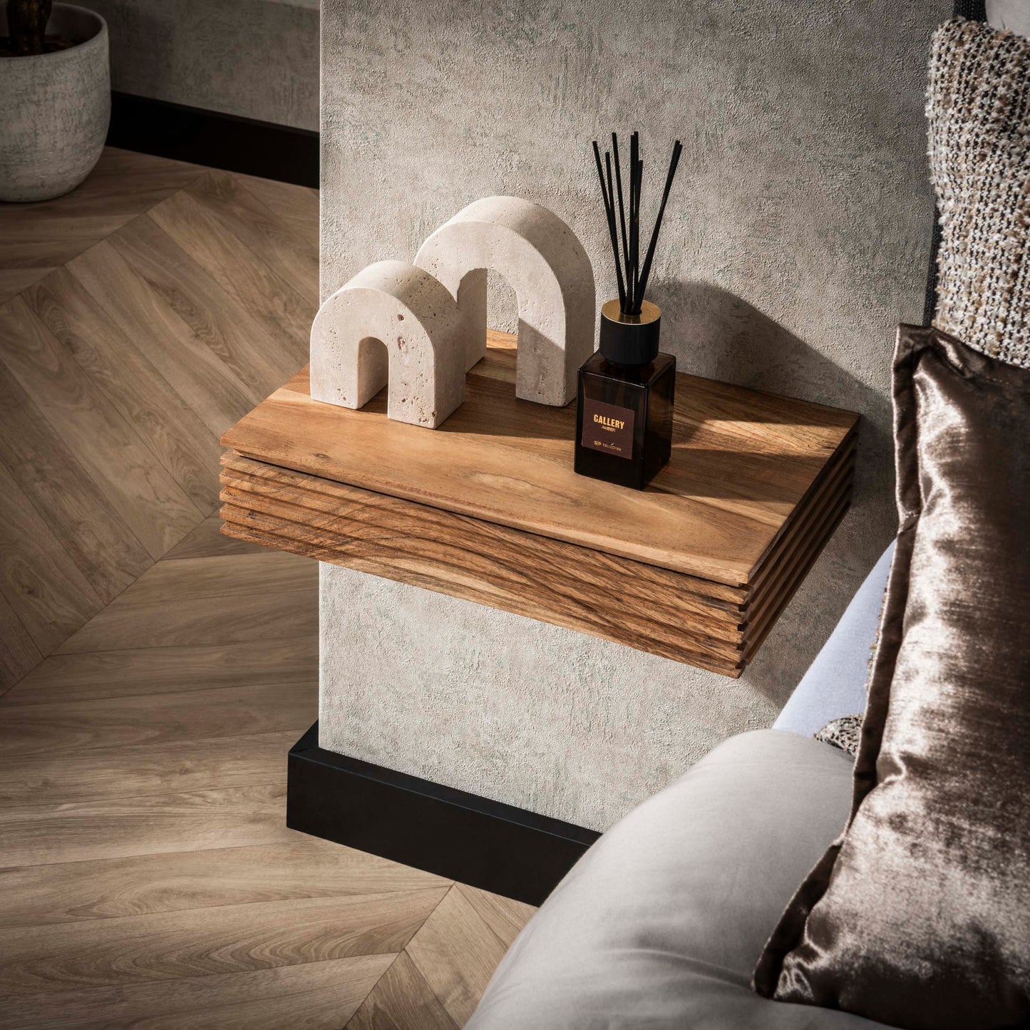 Nachttisch – 40×25×8 cm – Massiv Akazie | Modell N0016