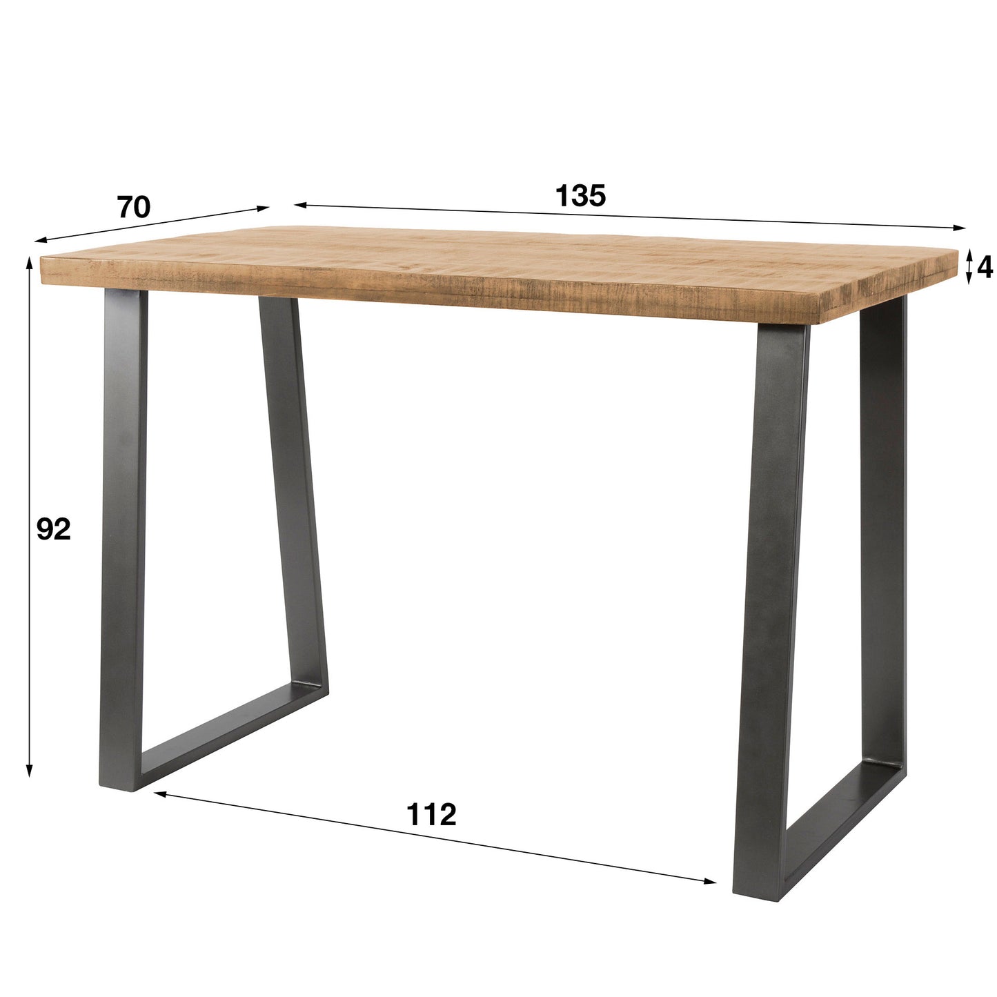 Bartisch – 135×70×92 cm – Massiv Mango antik | Modell N0017