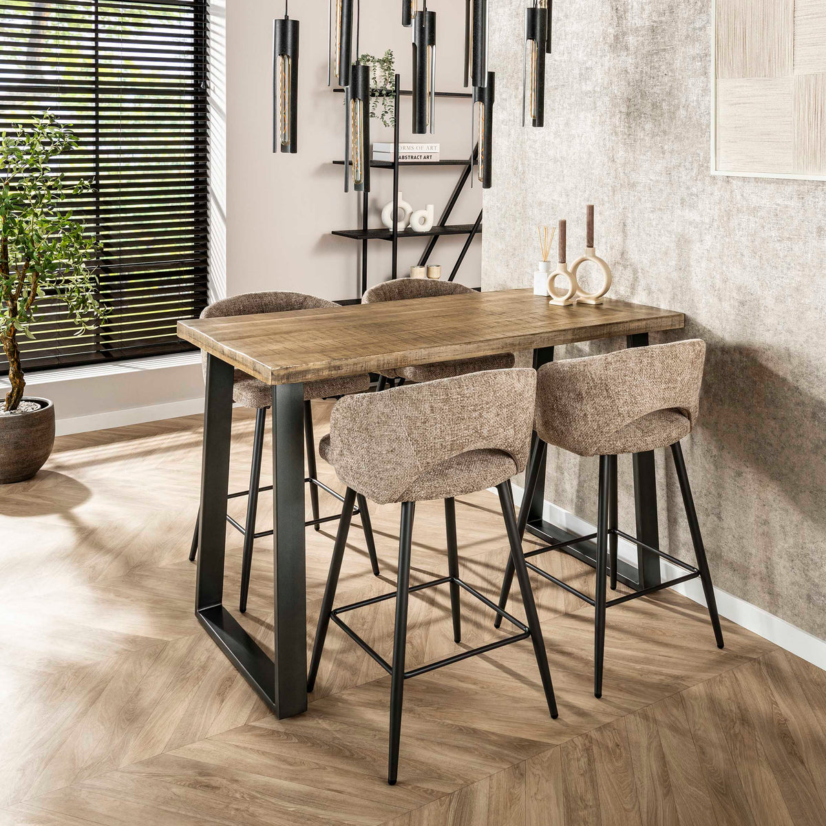 Bartisch – 135×70×92 cm – Massiv Mango antik | Modell N0017