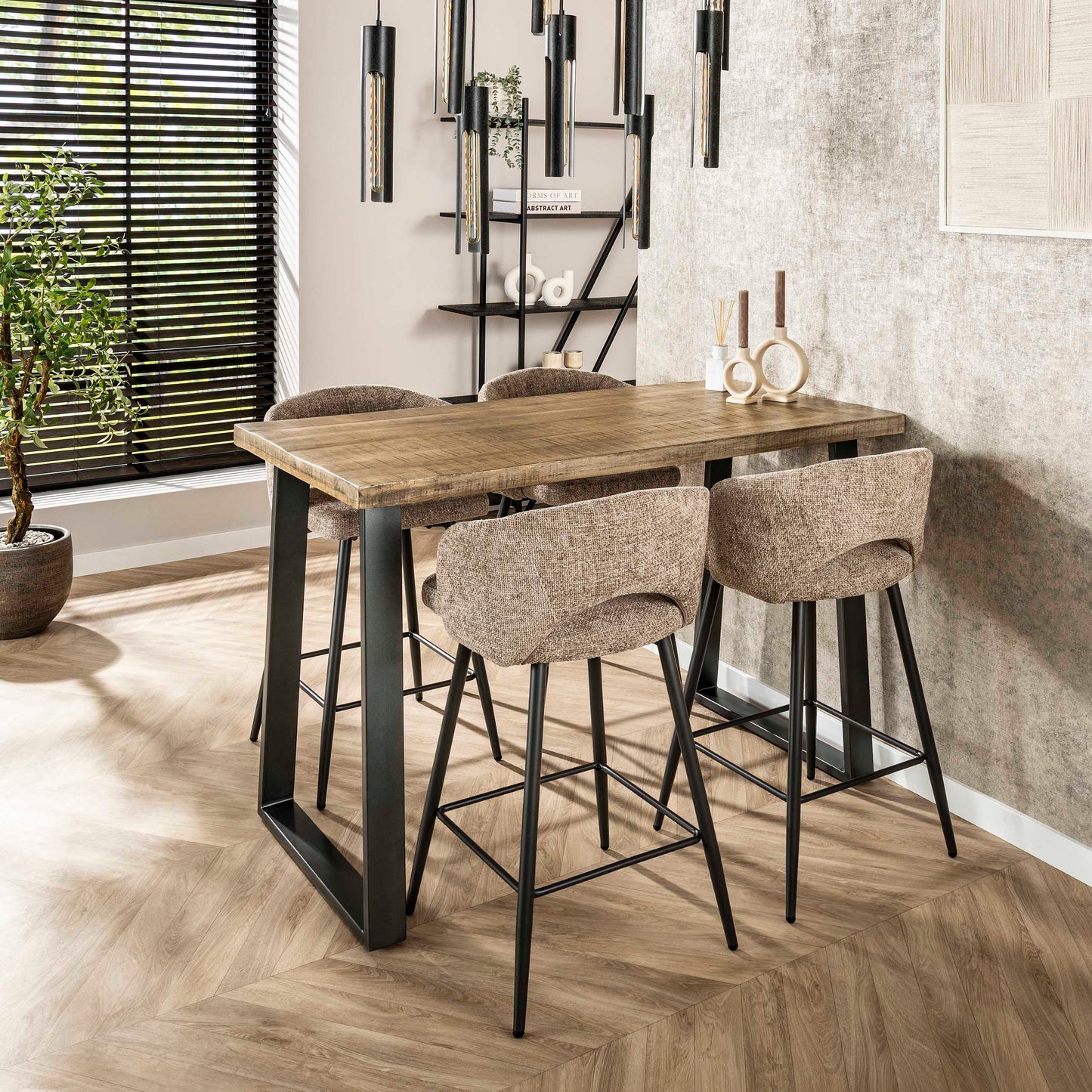Bartisch – 135×70×92 cm – Massiv Mango antik | Modell N0017
