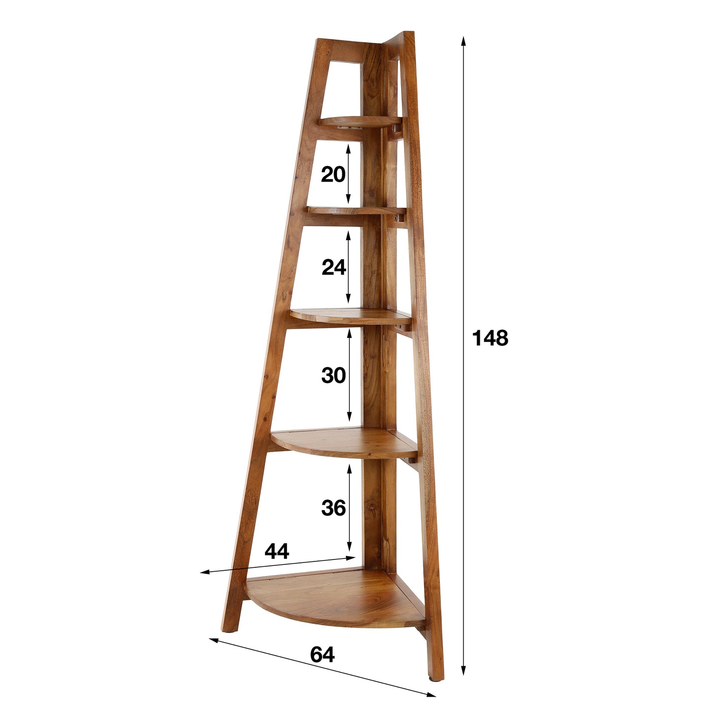 Wandschrank – 64×44×148 cm – Massiv Akazie sand | Modell N0018