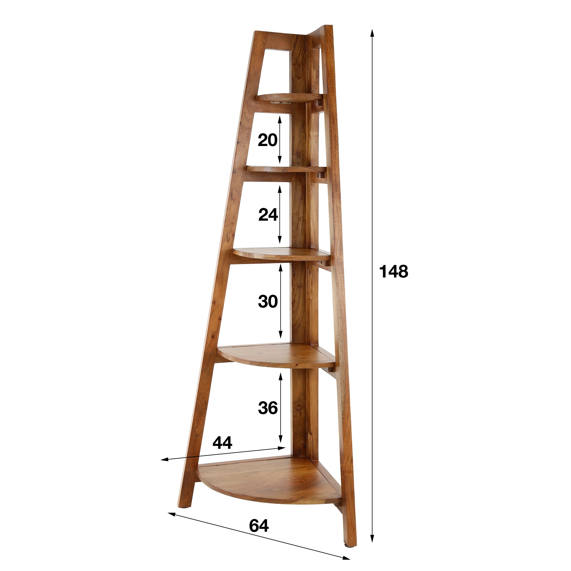 Wandschrank – 64×44×148 cm – Massiv Akazie sand | Modell N0018
