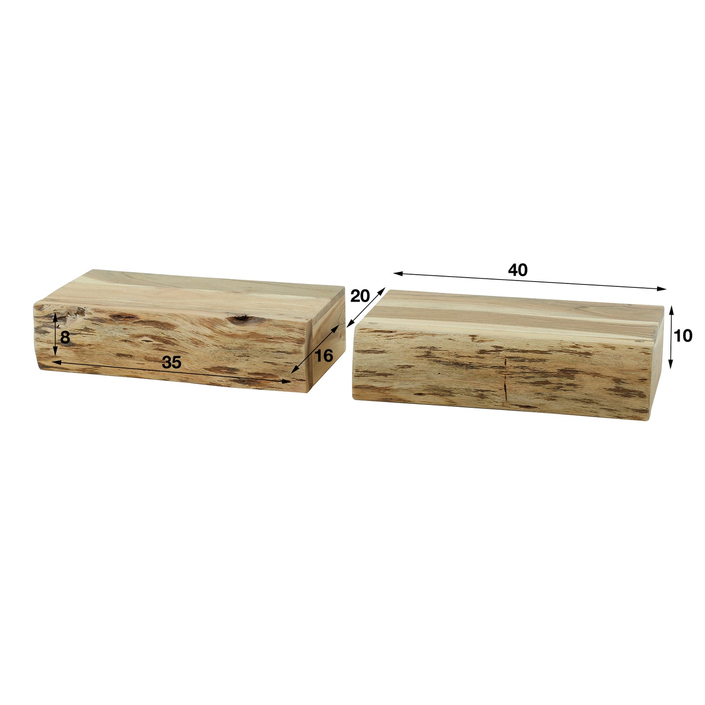 Nachttisch – 40×20×10 cm – Massiv Akazie | Modell N0026