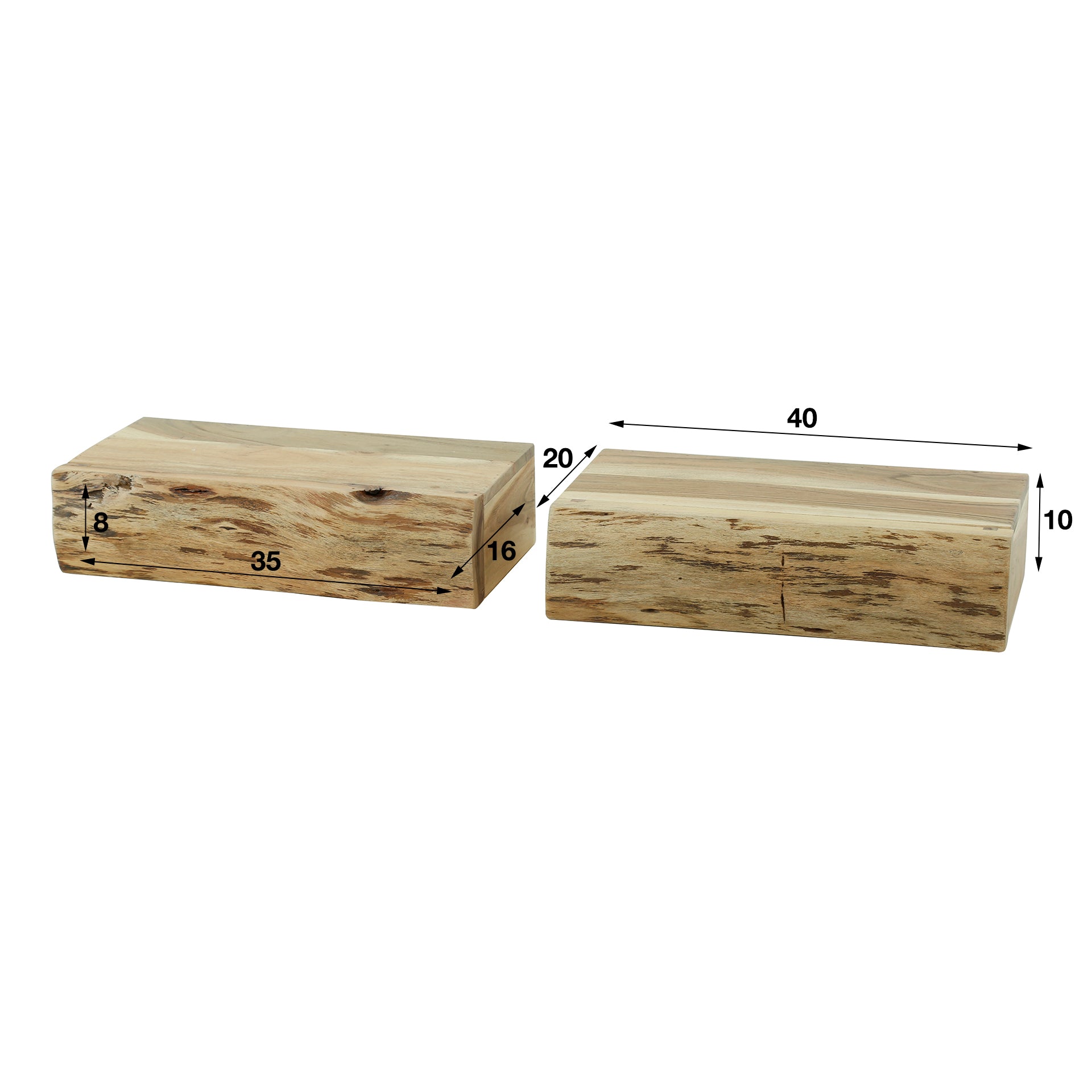 Nachttisch – 40×20×10 cm – Massiv Akazie | Modell N0026