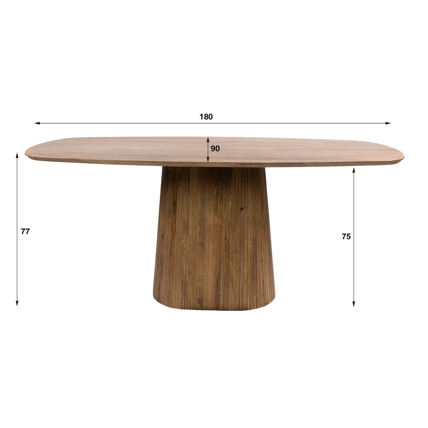 Esstisch – dänisch oval oval – 180×90×77 cm – Massiv Mango sand | Modell N0029