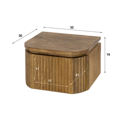 Nachttisch – 32×30×19 cm – Massiv Mango sand | Modell N0032
