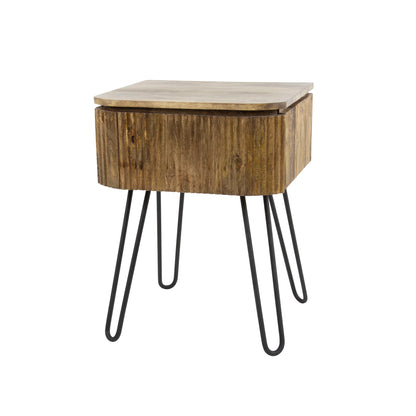 Nachttisch – 45×40×60 cm – Massiv Mango sand | Modell N0034