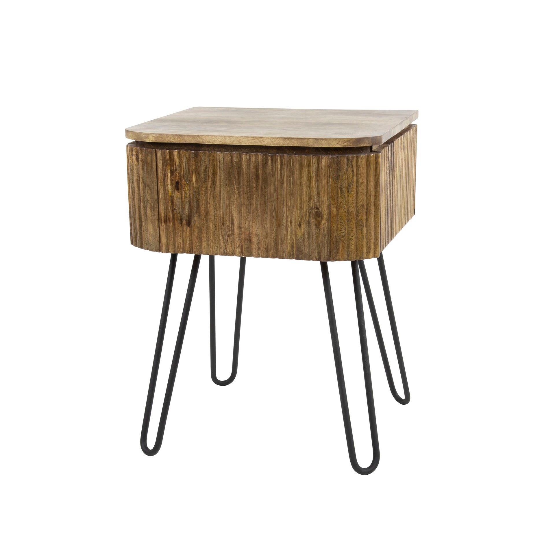 Nachttisch – 45×40×60 cm – Massiv Mango sand | Modell N0034