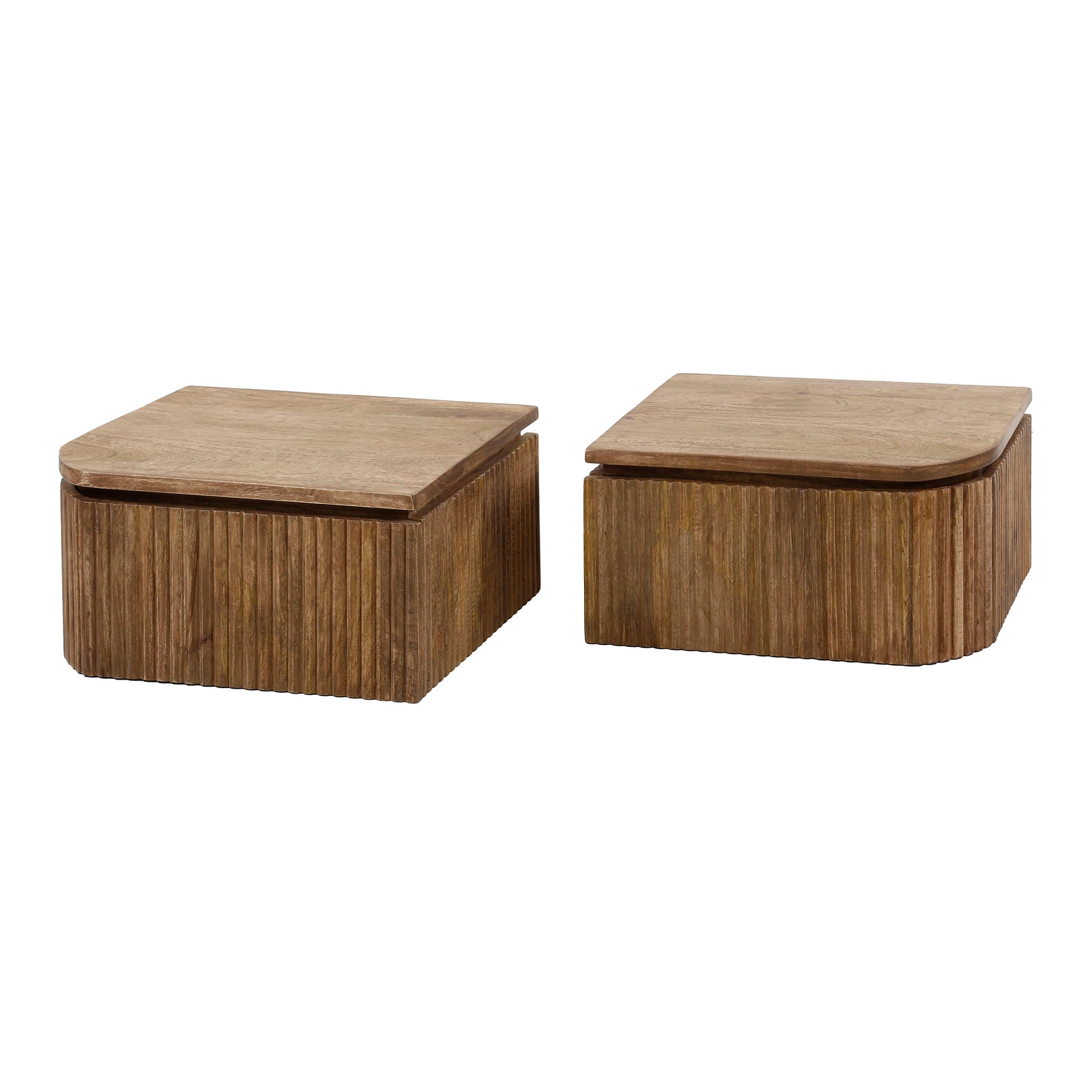 Nachttisch – 40×35×20 cm – Massiv Mango sand | Modell N0035