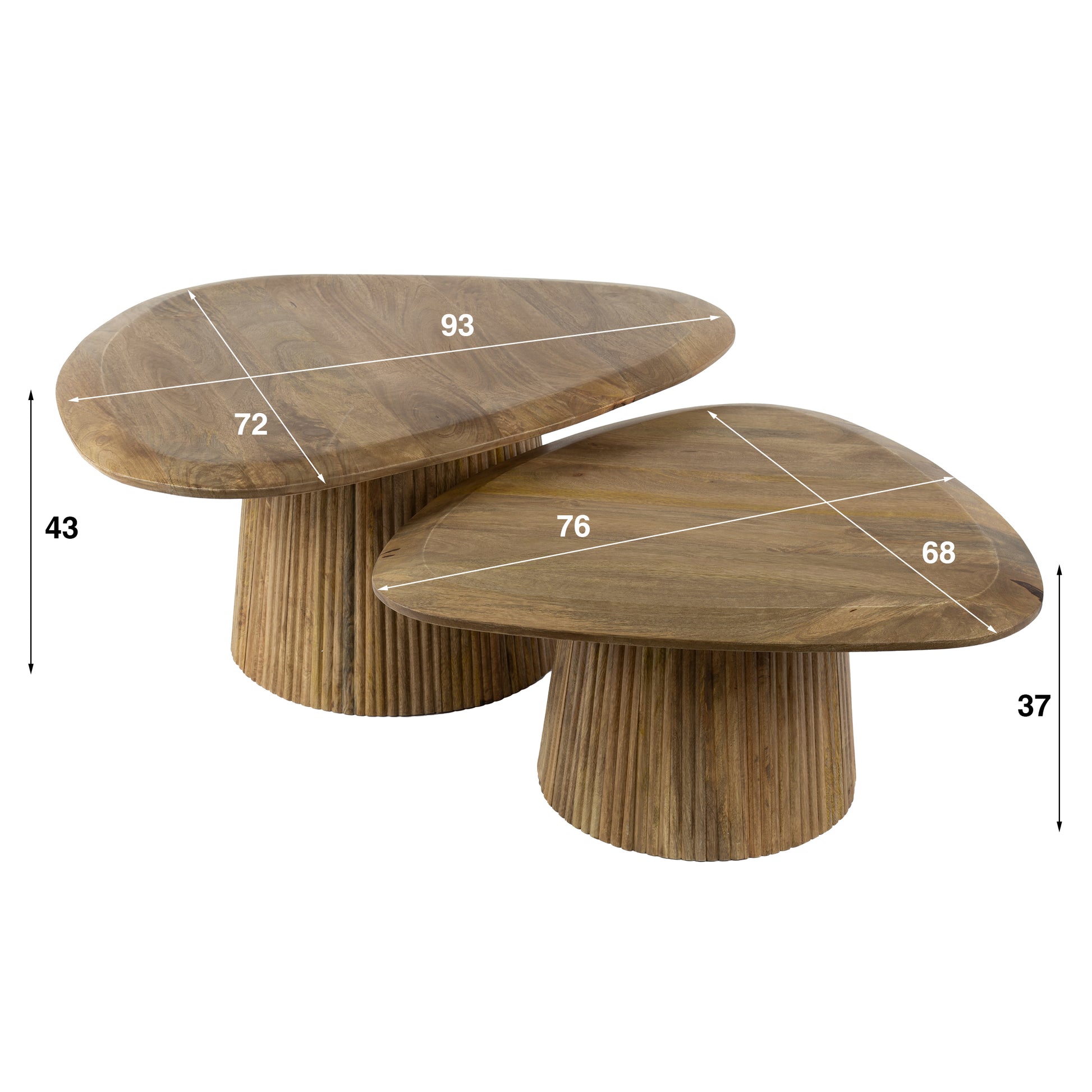 Couchtisch – 93×72×45 cm – Massiv Mango sand | Modell N0043