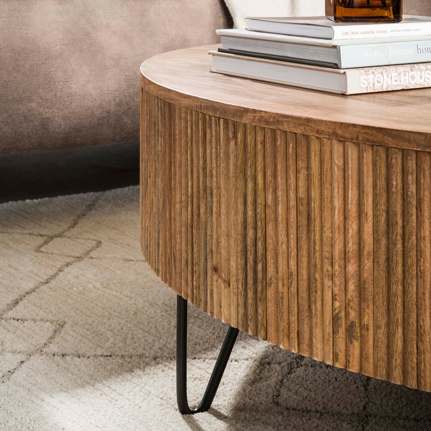 Couchtisch – 120×120×38 cm – Massiv Mango sand | Modell N0046