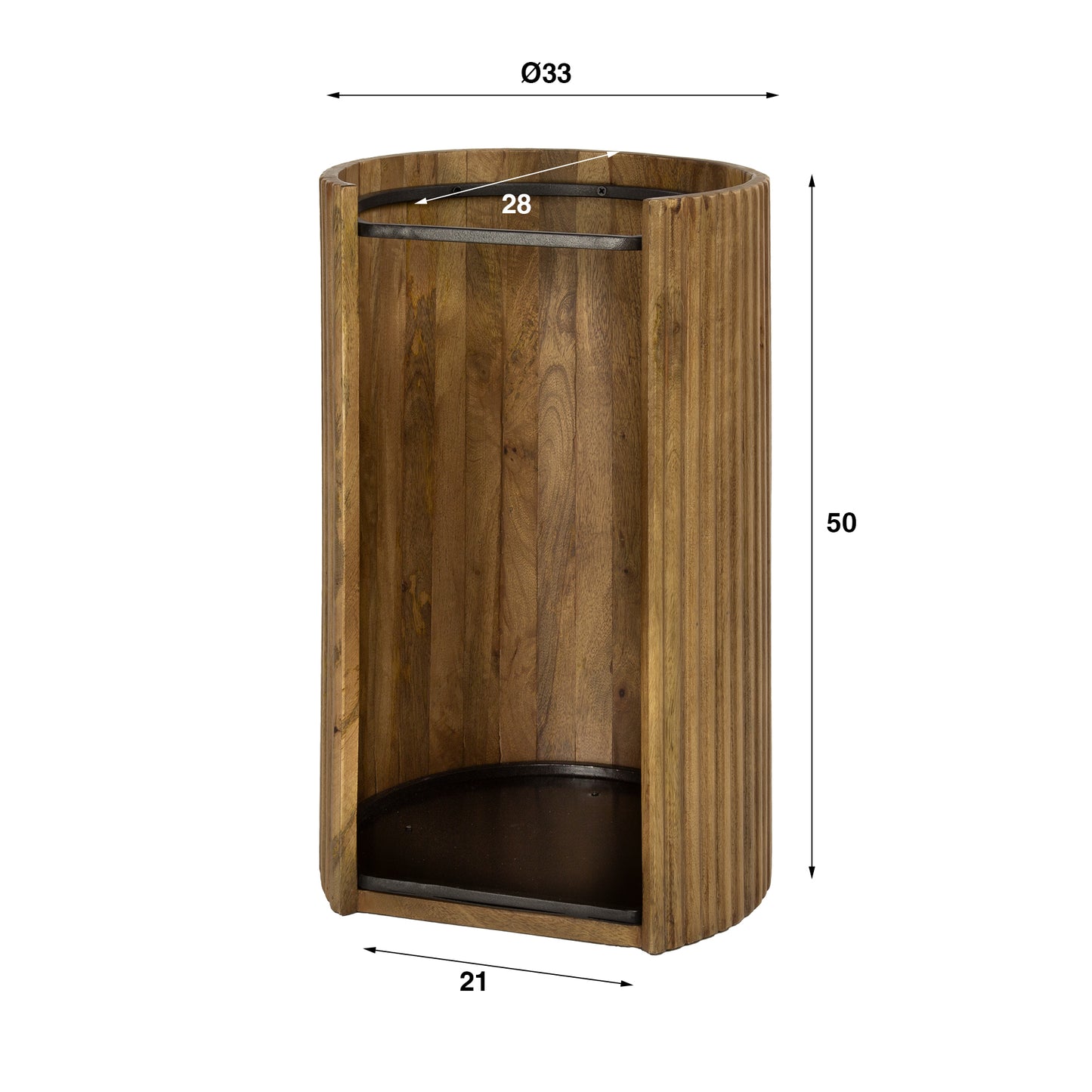 Garderobe – 33×28×50 cm – Massiv Mango sand | Modell N0047