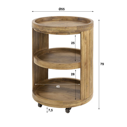 Serviertisch – 55×55×79 cm – Massiv Mango sand | Modell N0048