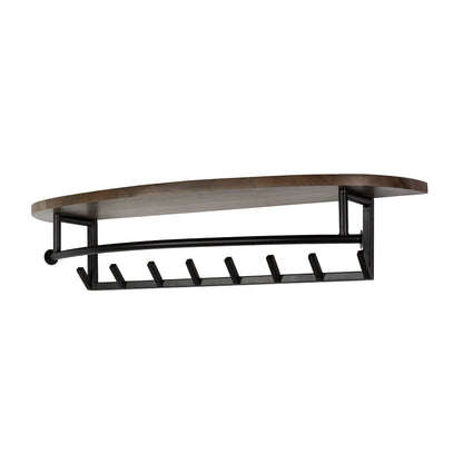 Garderobe – hutablage 8 haken – 100×30×20 cm – Massiv Akazie | Modell N0057