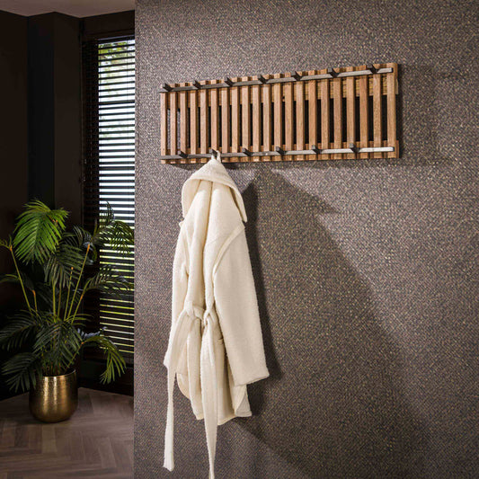 Garderobe – 6 haken – 100×10×33 cm – Massiv Mango sand | Modell N0058