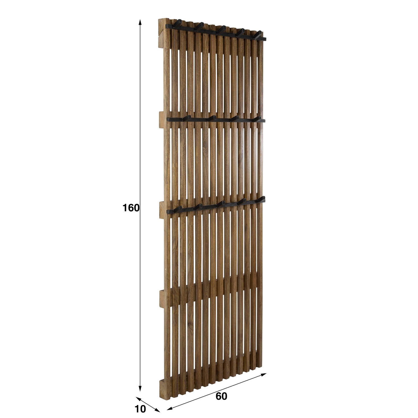 Garderobe – 4 haken – 60×10×160 cm – Massiv Mango sand | Modell N0059