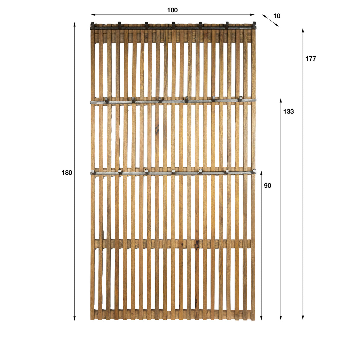 Garderobe – 100×10×180 cm – Massiv Mango sand | Modell N0061