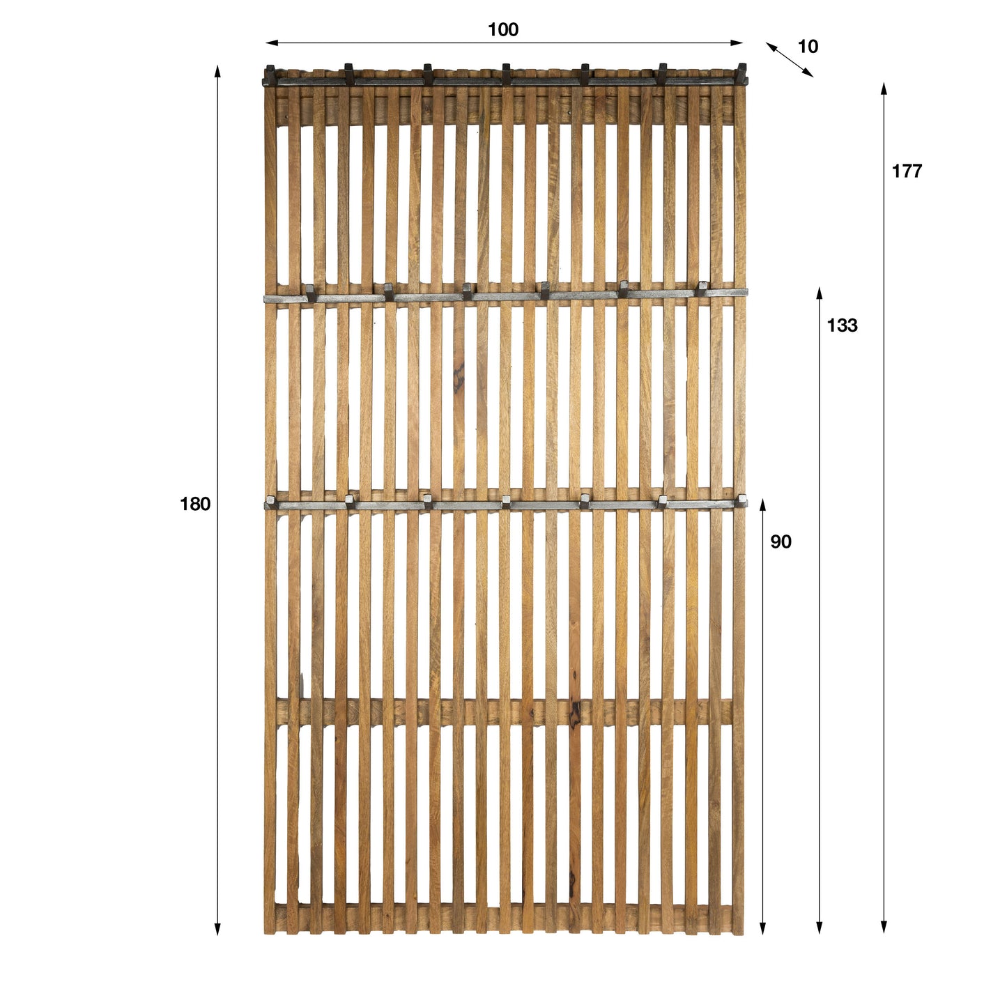 Garderobe – 100×10×180 cm – Massiv Mango sand | Modell N0061