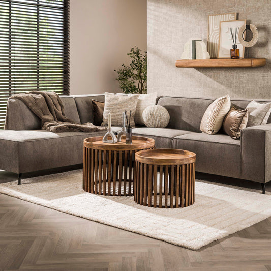 Couchtisch – 65×65×40 cm – Massiv Mango sand | Modell N0062