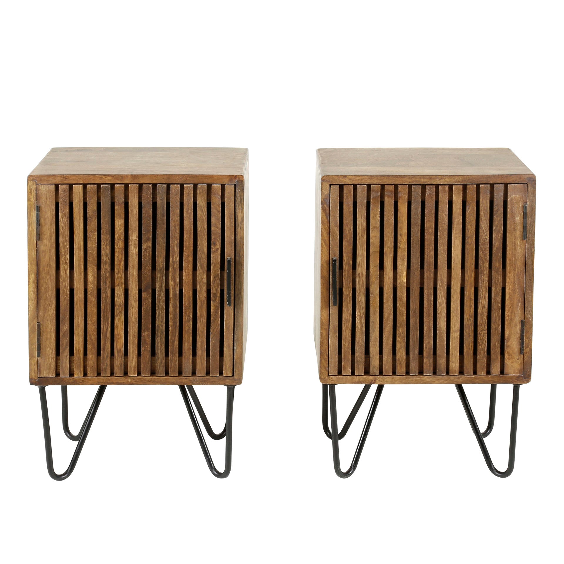 Nachttisch – 40×30×60 cm – Massiv Mango sand | Modell N0063