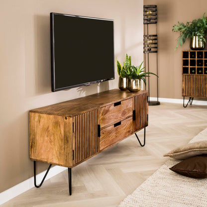 Highboard – 135×35×55 cm – Massiv Mango sand | Modell N0064