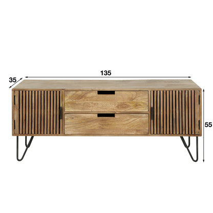 Highboard – 135×35×55 cm – Massiv Mango sand | Modell N0064