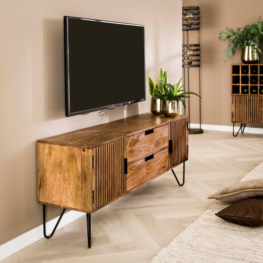 Highboard – 135×35×55 cm – Massiv Mango sand | Modell N0064